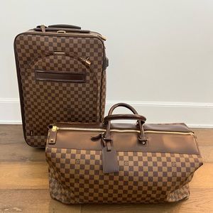 Louis Vuitton Damier Ebene PEgase 55 Rolling Luggage + Carryall Bag- BOTH pieces